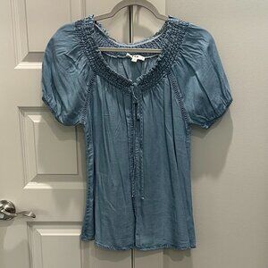 E & M Denim blouse